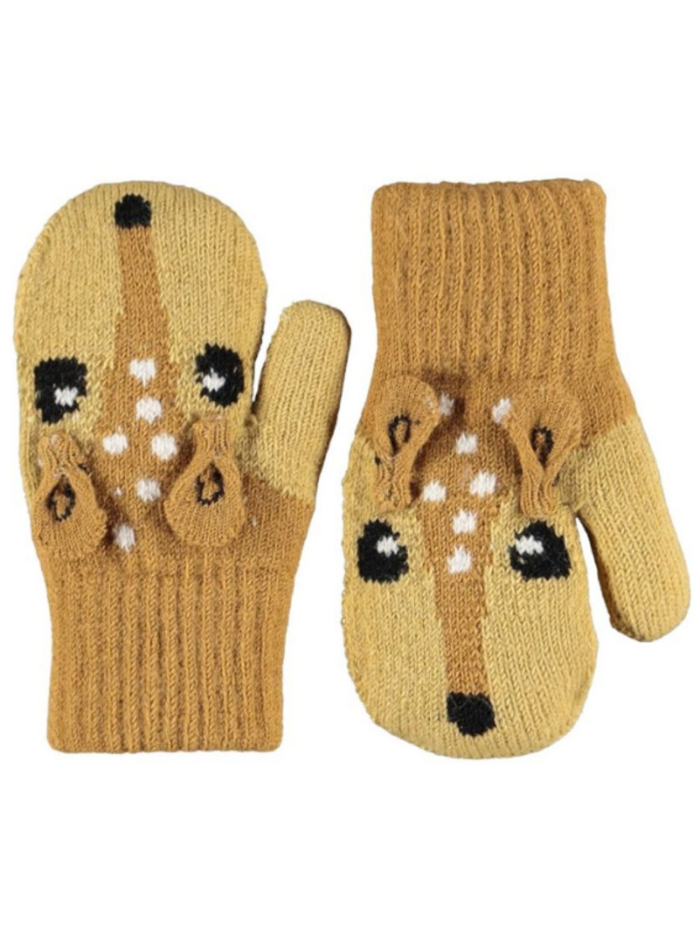 Guanti per bambina Molo Kids beige con motivo giraffa ad intarsio 7W26S102 5725 MOLO KIDS 