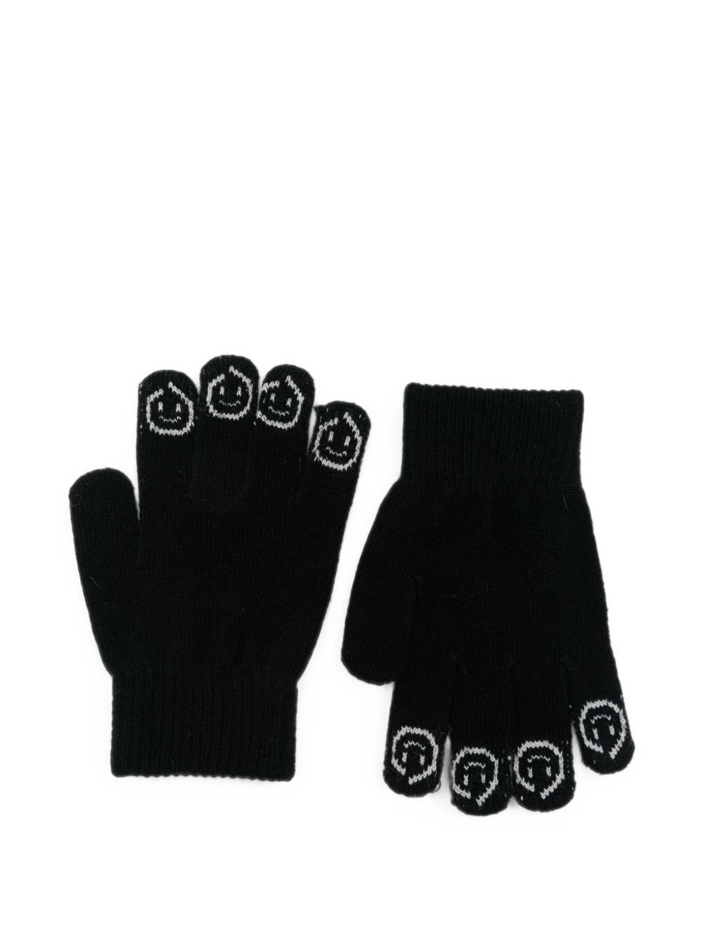 Guanti per bambini Molo Kids neri con ricamo smiley 7W26S203 0099 MOLO KIDS 