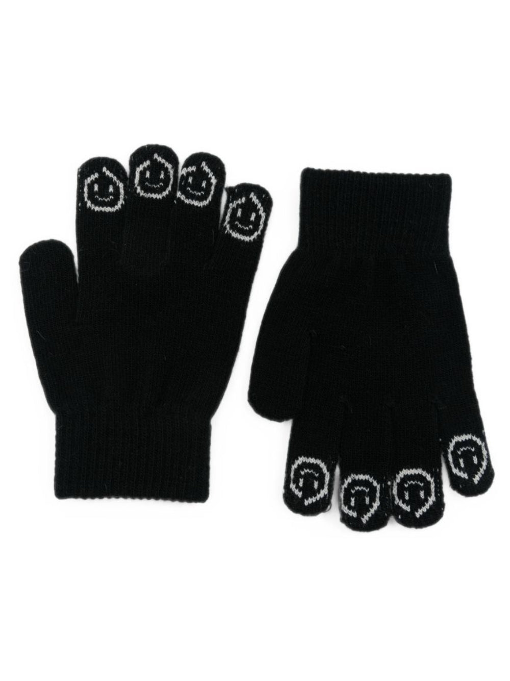 Guanti per bambini Molo Kids neri con ricamo smiley 7W26S203 0099 MOLO KIDS 