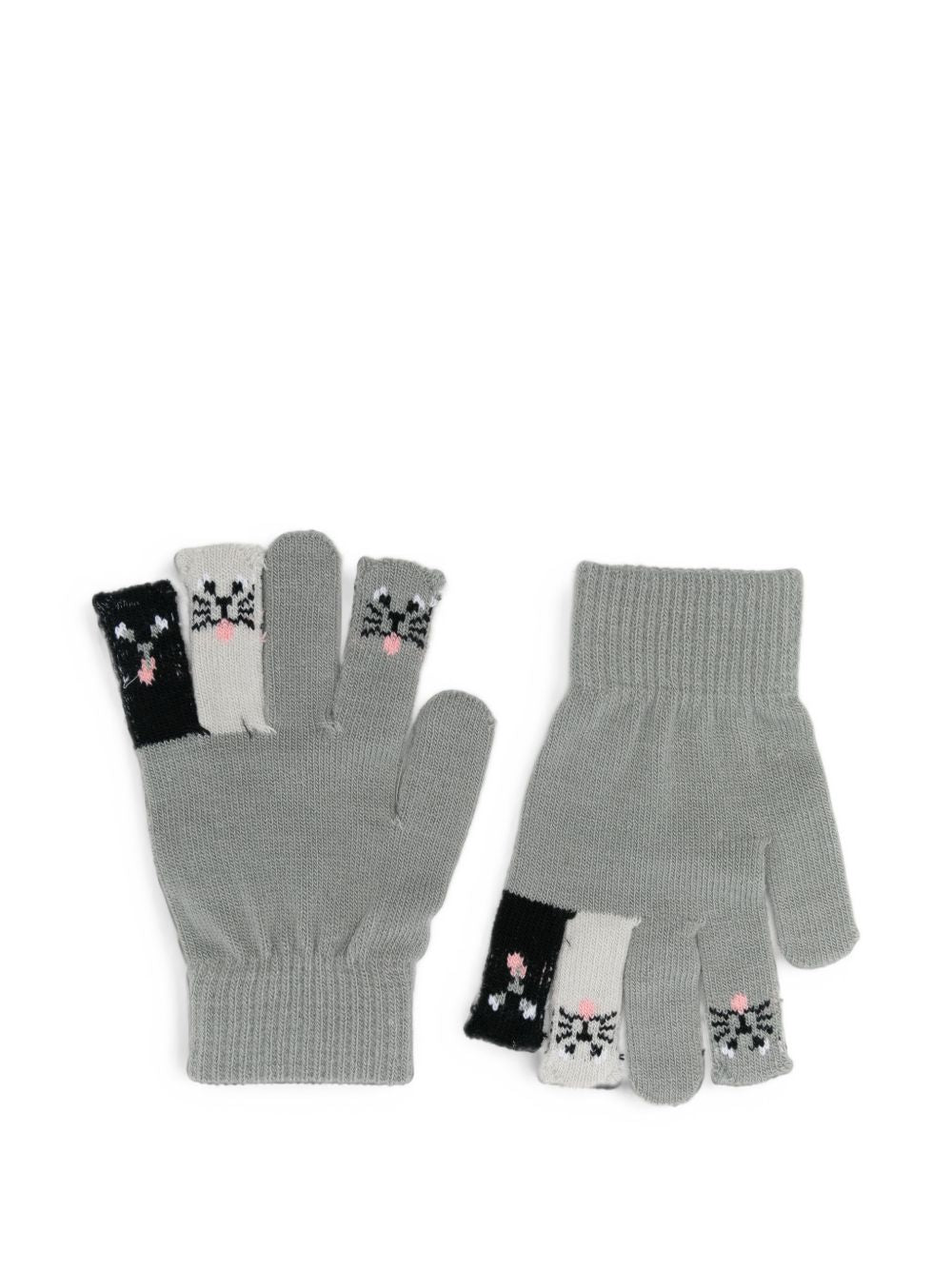 Guanti per bambini Molo Kids grigi con ricamo gatti 7W26S203 2949 MOLO KIDS 