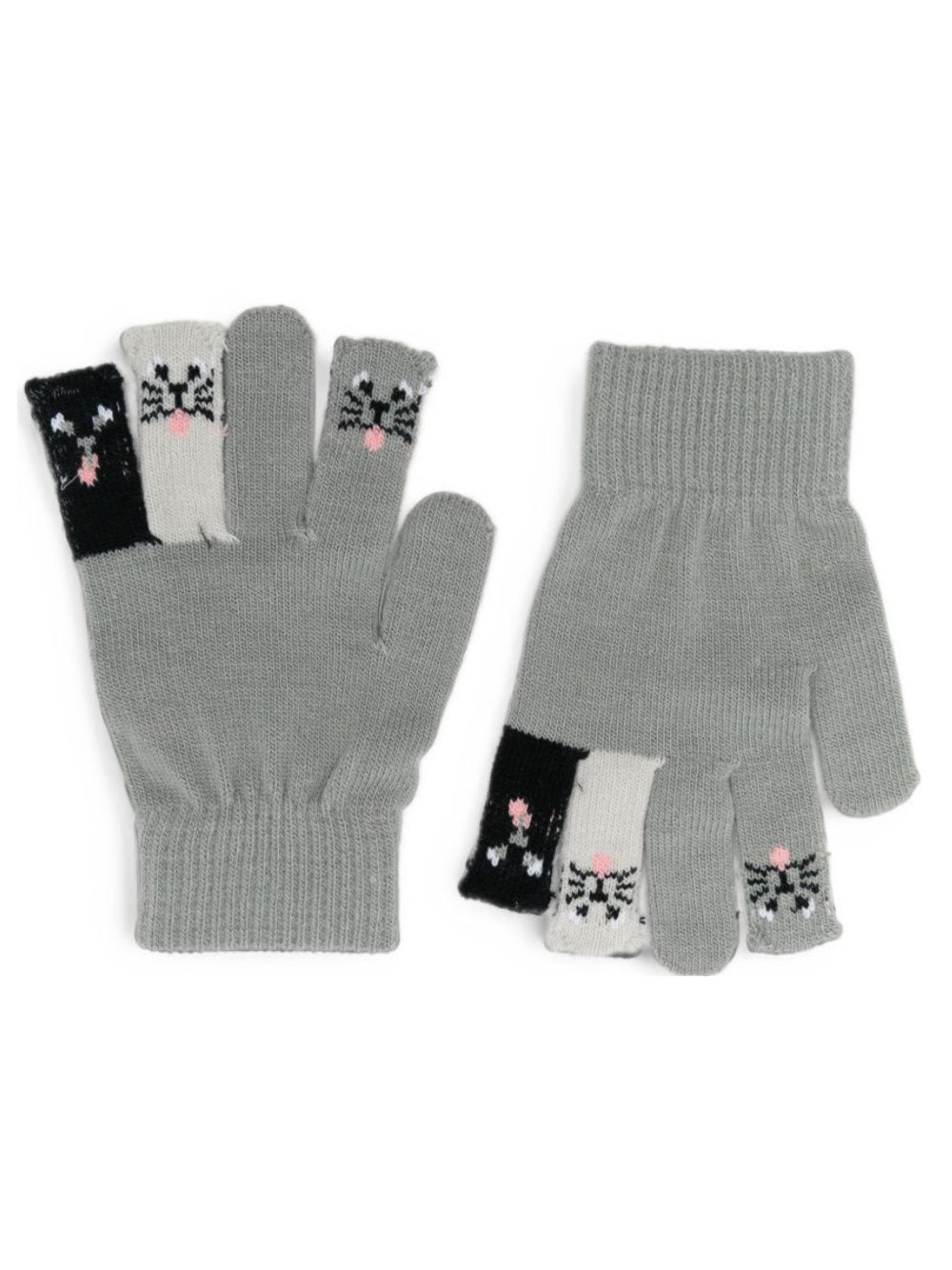 Guanti per bambini Molo Kids grigi con ricamo gatti 7W26S203 2949 MOLO KIDS 