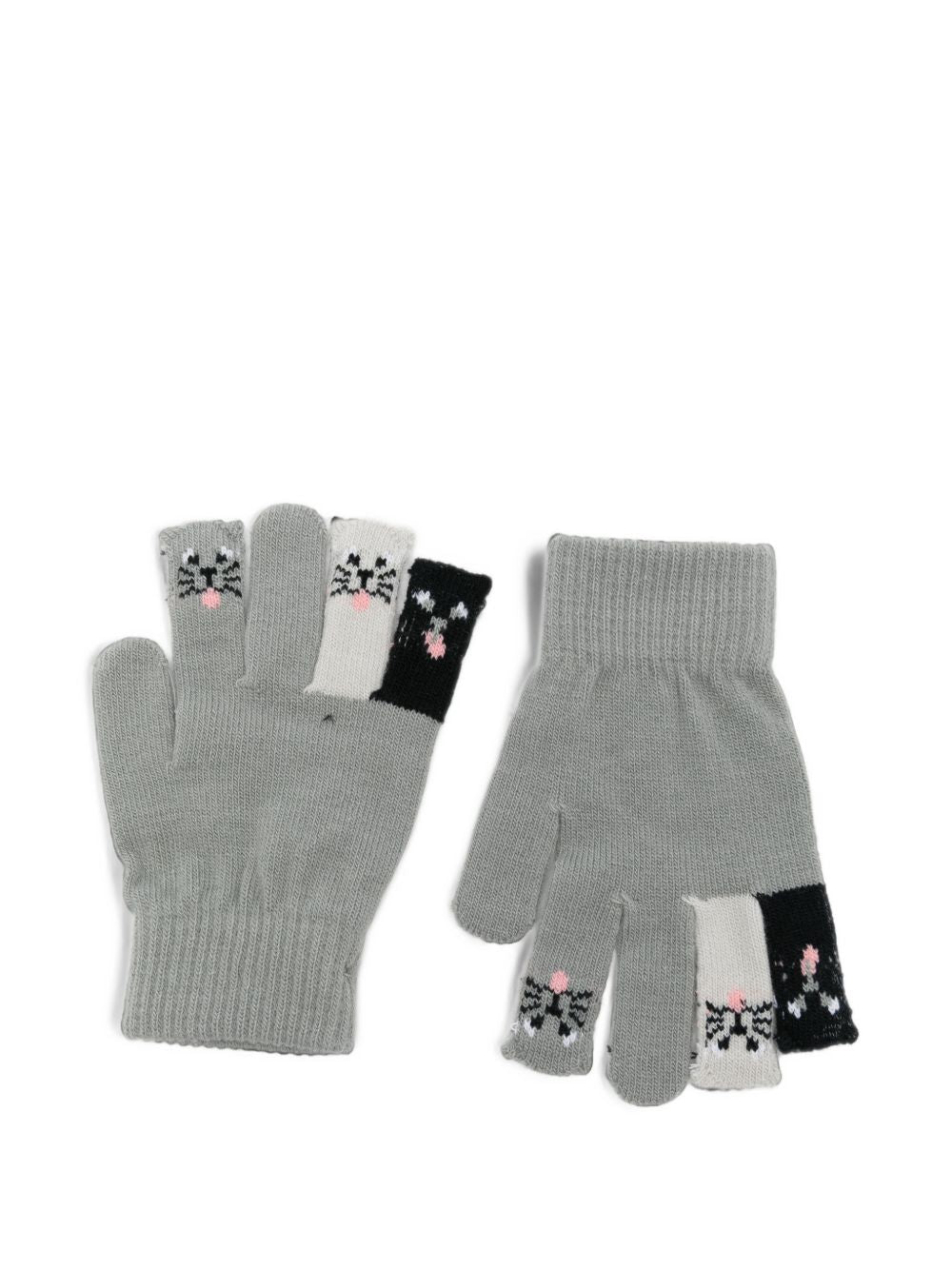 Guanti per bambini Molo Kids grigi con ricamo gatti 7W26S203 2949 MOLO KIDS 