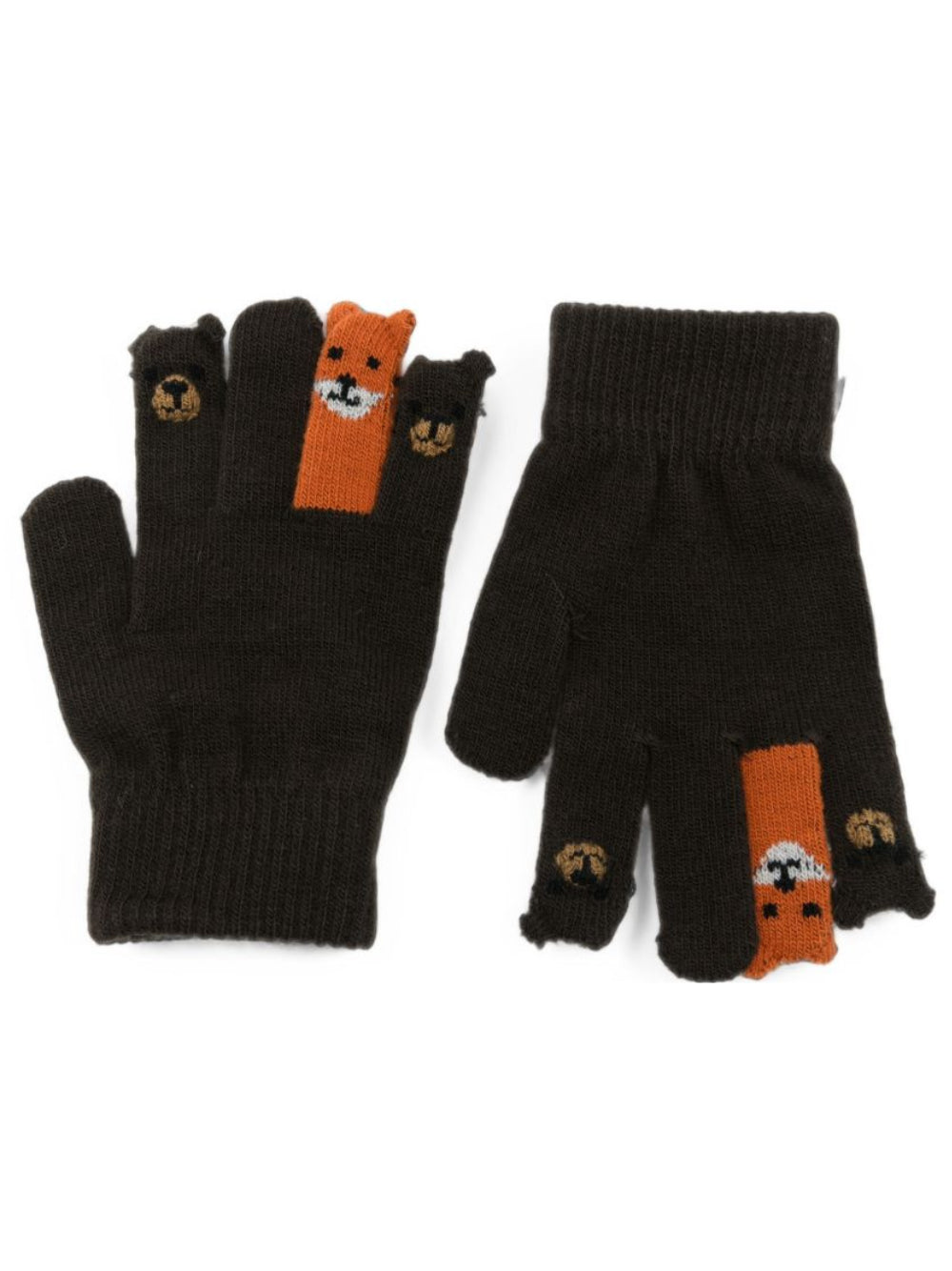 Guanti per bambino Molo marrone Kaapo con intarsio 7W26S203 5993 MOLO KIDS 