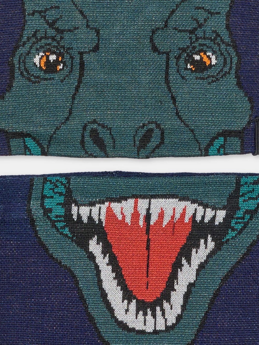 Set berretto e snood Kleo per bambini Molo blu con intarsio dinosauro 7W26S302 4015 MOLO KIDS 