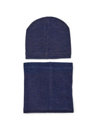 Set berretto e snood Kleo per bambini Molo blu con intarsio dinosauro 7W26S302 4015 MOLO KIDS 