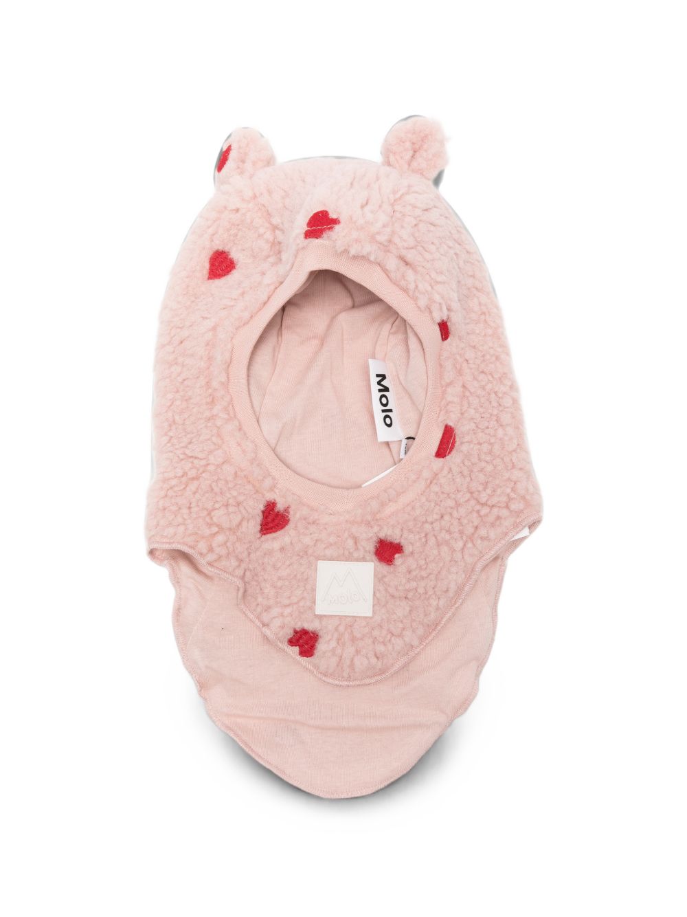 Passamontagna in pile per bambina Molo rosa con orecchie 7W26S402 3480 MOLO KIDS 