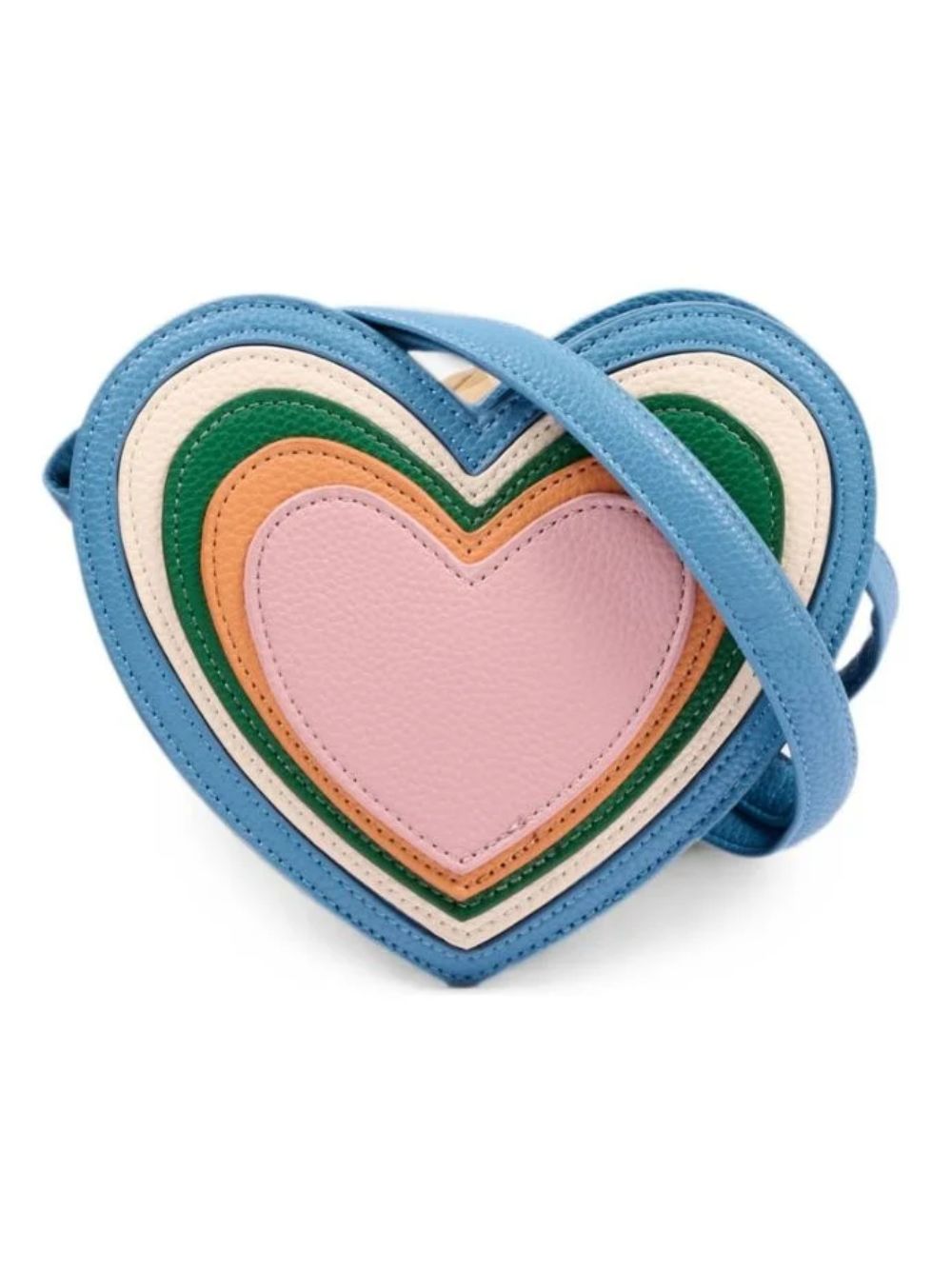 Borsa a tracolla per bambina Molo Kids azzurra a forma di cuore con effetto granulato 7W26V106 5807 MOLO KIDS 