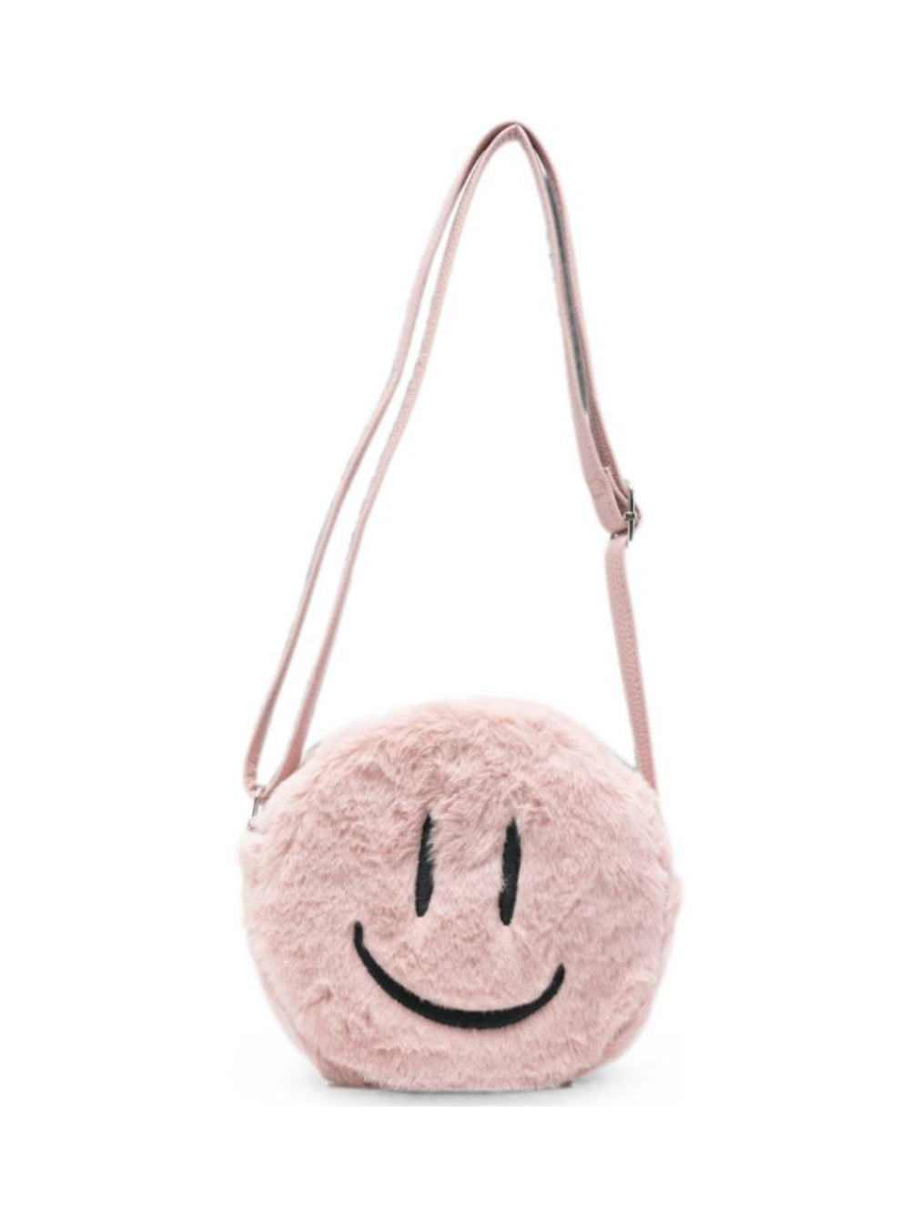 Borsa per bambina Molo Kids rosa in finta pelliccia con faccia sorridente ricamata 7W26V108 8058 MOLO KIDS 