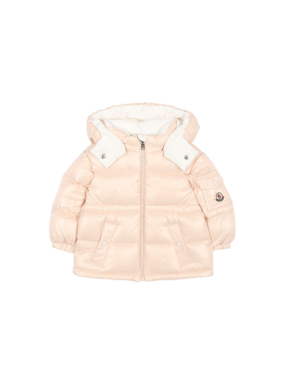 Giubbino per neonata Moncler Kids rosa con design imbottito L29511A00021597Z8 529 MONCLER KIDS 