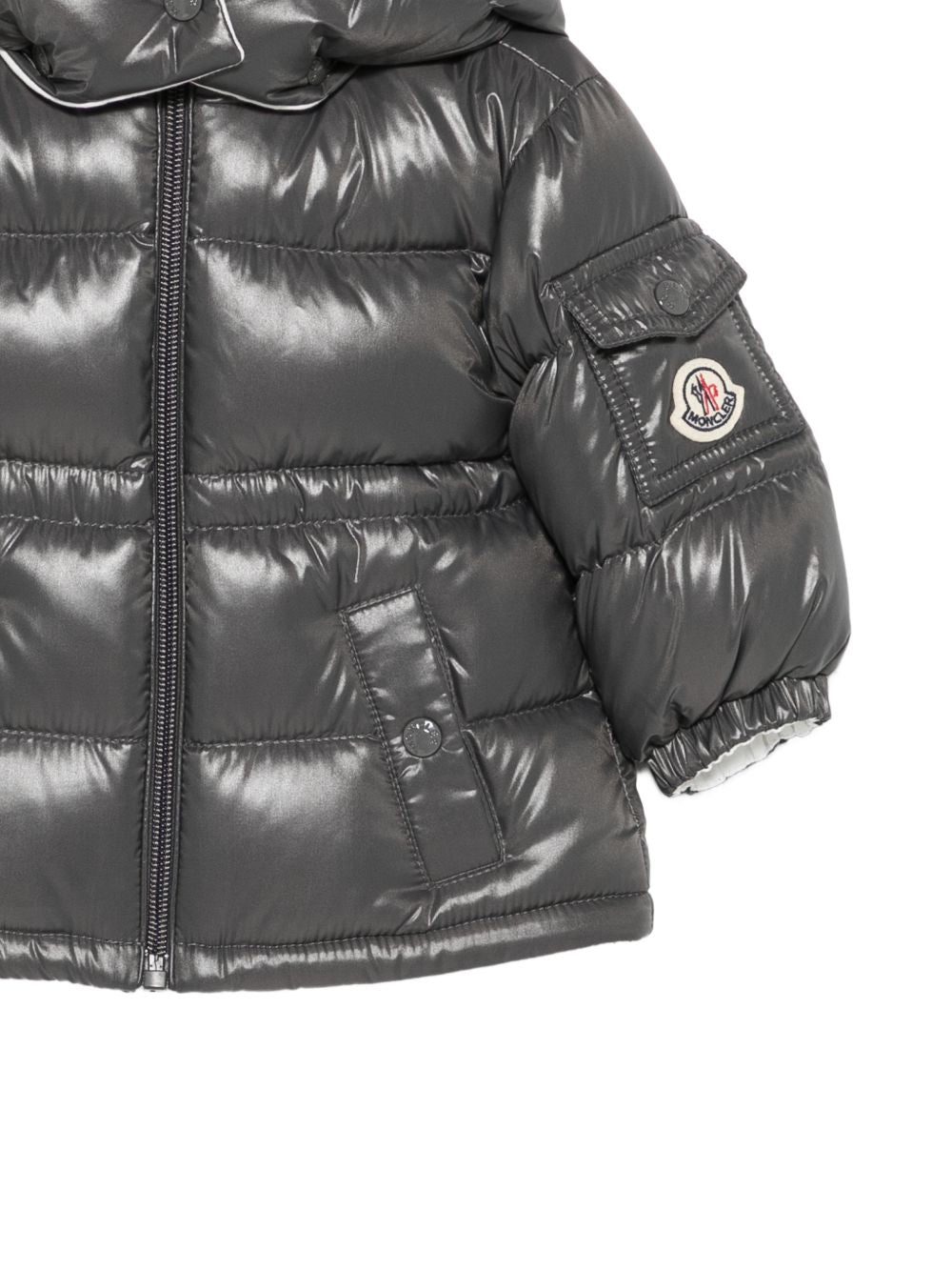 Giubbino Maire per neonata Moncler Enfant grigio con imbottitura in piuma L29511A00021597Z8 92A MONCLER KIDS 