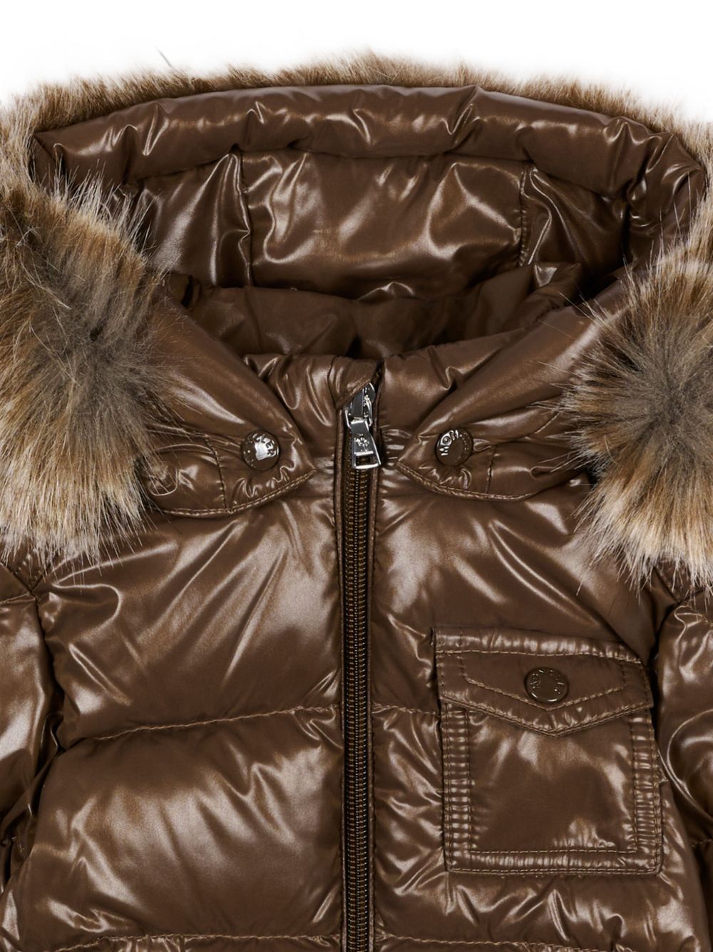 Giubbino per neonato Moncler Kids marrone con design imbottito L29511A00024597Z8 246 MONCLER KIDS 