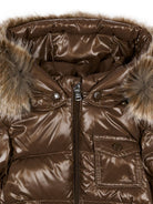 Giubbino per neonato Moncler Kids marrone con design imbottito L29511A00024597Z8 246 MONCLER KIDS 