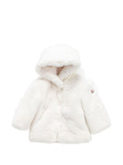 Giacca Viona per neonati Moncler Kids bianca con patch con logo L29511A0003054AQY 034 MONCLER KIDS 