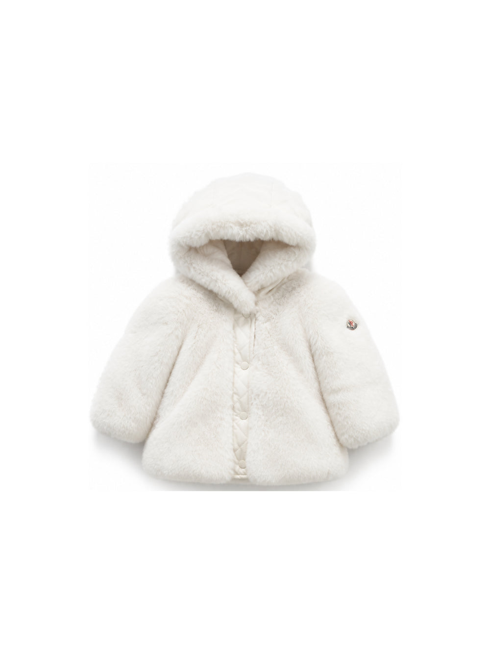 Giacca Viona per neonati Moncler Kids bianca con patch con logo L29511A0003054AQY 034 MONCLER KIDS 