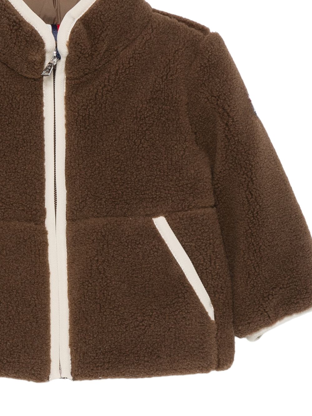 Giacca per neonato Moncler Kids marrone con inserti trapuntati L29511A0003789BLO 246 MONCLER KIDS 