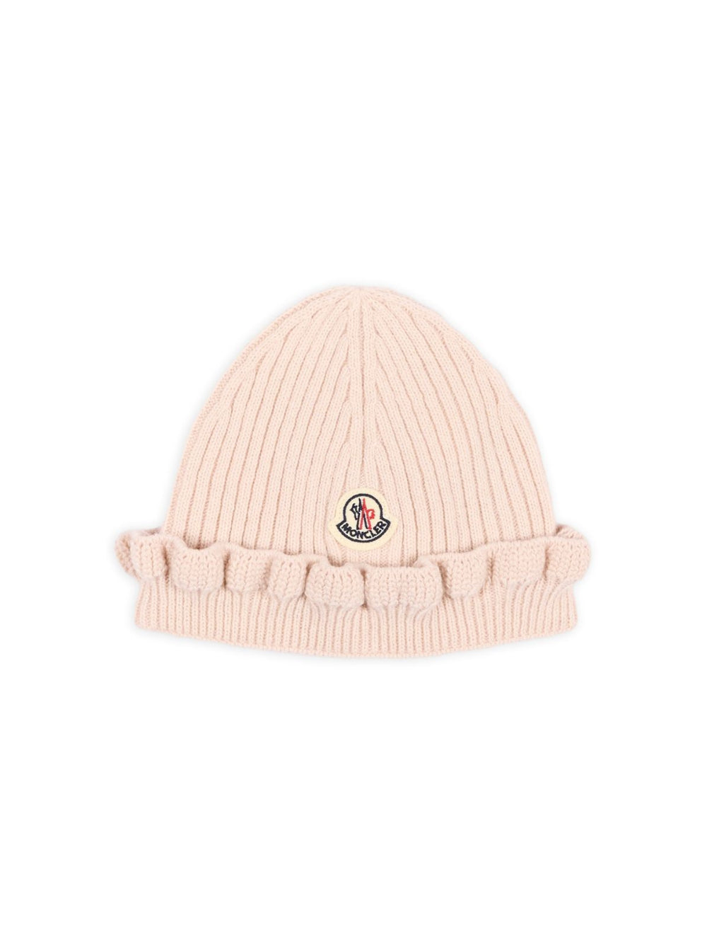 Cappello per neonata Moncler Kids rosa con motivo a coste L29513B00004M4281 51M MONCLER KIDS 