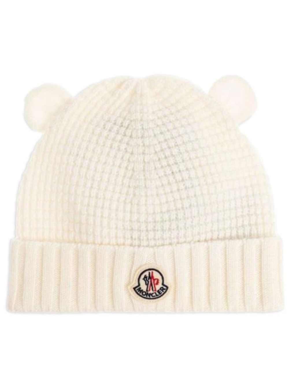 Berretto per neonati Moncler Kids bianco con applicazione orecchie L29513B00005M1131 040 MONCLER KIDS 