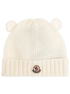 Berretto per neonati Moncler Kids bianco con applicazione orecchie L29513B00005M1131 040 MONCLER KIDS 