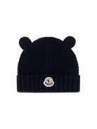Berretto per neonati Moncler Kids blu con applicazione orecchie L29513B00005M1131 742 MONCLER KIDS 