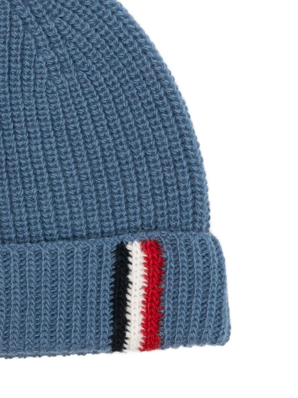 Berretto per neonati Moncler Enfant blu con lavorazione in maglia a coste L29513B00007M1241 71G MONCLER KIDS 