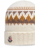 Berretto Fair Isle per bambini Moncler Kids bianco con lavorazione Fair Isle L29513B00009M4281 034 MONCLER KIDS 