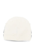 Berretto per neonata Moncler Kids bianco con dettagli pon pon L29513B00010M4281 035 MONCLER KIDS 