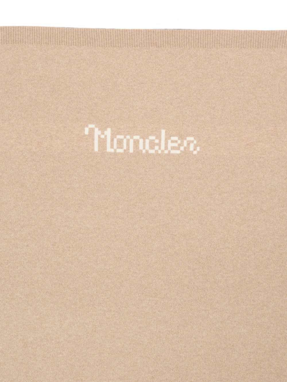 Coperta per neonati Moncler Kids beige con logo intarsiato L29513G00005M4281 21E MONCLER KIDS 
