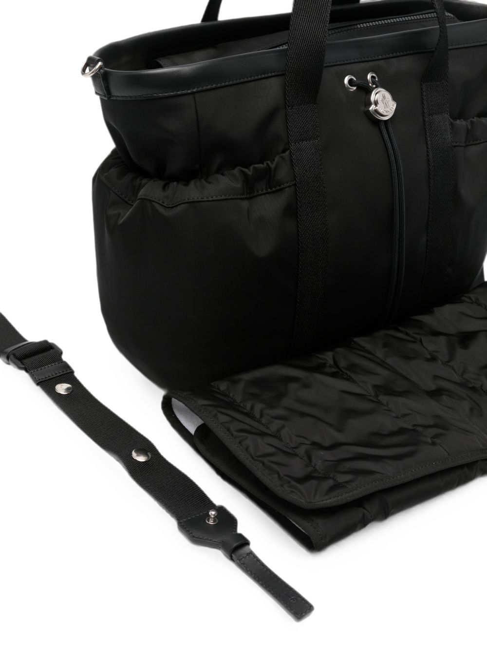 Borsa fasciatoio per neonati Moncler Kids nera con placca logo L29515D00001N0211 999 MONCLER KIDS 