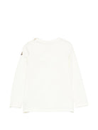 T-shirt per neonata Moncler Kids bianca con applicazioni L29518D0000689AUM 034 MONCLER KIDS 