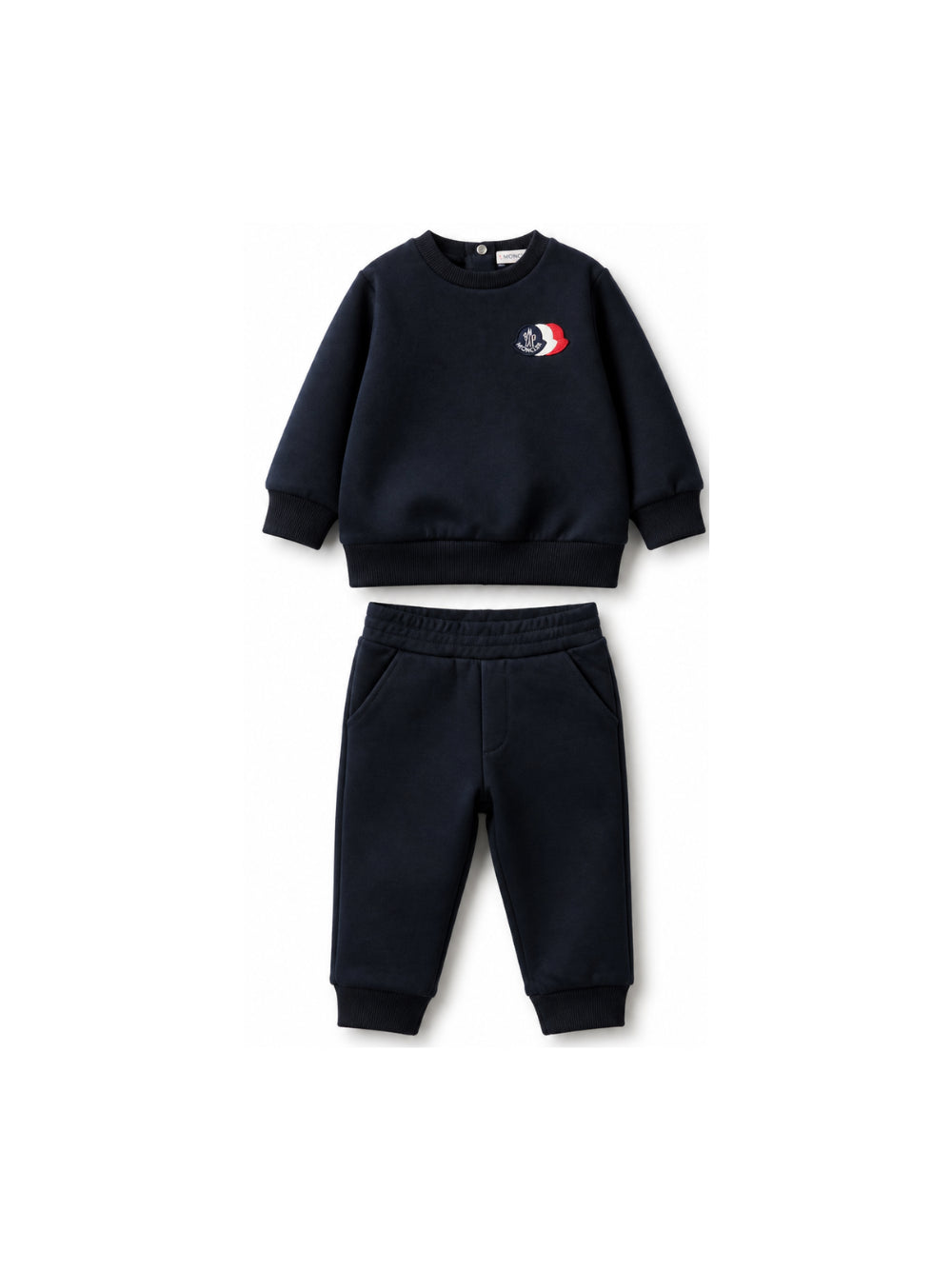 Completo per neonato Moncler Kids blu con logo applicato L29518M0000789AM3 778 MONCLER KIDS 