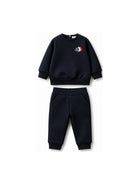 Completo per neonato Moncler Kids blu con logo applicato L29518M0000789AM3 778 MONCLER KIDS 