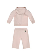Set tuta sportiva per neonata Moncler Kids rosa con logo ricamato sul davanti L29518M0001389A23 529 MONCLER KIDS 