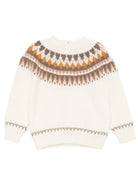 Maglione per neonato Moncler Kids bianco avorio con patch logo sulla manica L29519C00003M4281 034 MONCLER KIDS 