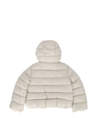 Giacca imbottita per bambini Moncler Kids beige con patch logo sul braccio L29541A0003353A5E 203 MONCLER KIDS 