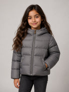 Giubbino Xhante per bambina Moncler Enfant grigio con tessuto principale idrorepellente L29541A0003353A5E 93L MONCLER KIDS 