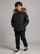 Giubbino New Byronf per bambino Moncler Kids nero con imbottitura in piuma d'oca L29541A0005353A5E 999 MONCLER KIDS 