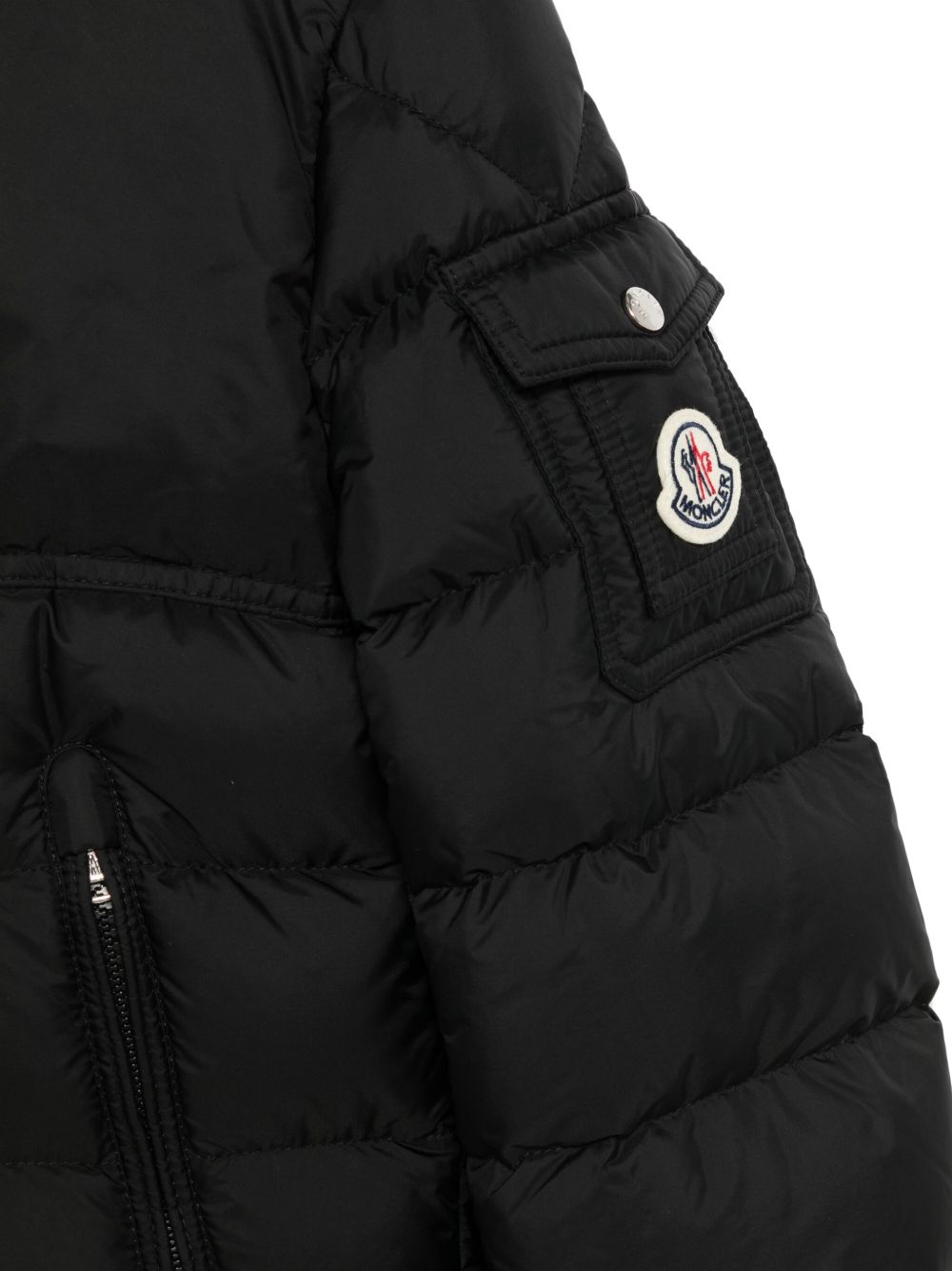 Giubbino New Byronf per bambino Moncler Kids nero con imbottitura in piuma d'oca L29541A0005353A5E 999 MONCLER KIDS 