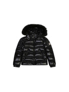 Piumino Badyf per bambino Moncler Kids nero con cappuccio con bordo in finta pelliccia L29541A00054597Z8 999 MONCLER KIDS 