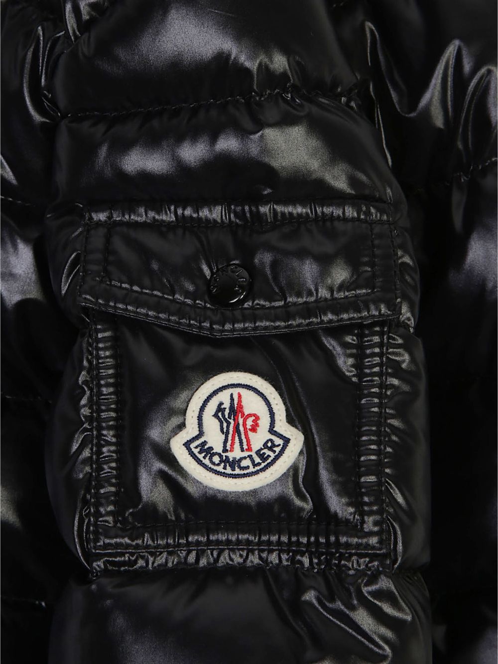 Piumino Badyf per bambino Moncler Kids nero con cappuccio con bordo in finta pelliccia L29541A00054597Z8 999 MONCLER KIDS 