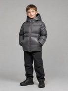 Giubbino Barin per bambino Moncler Enfant grigio imbottiture in piuma L29541A00065597YW 921 MONCLER KIDS 