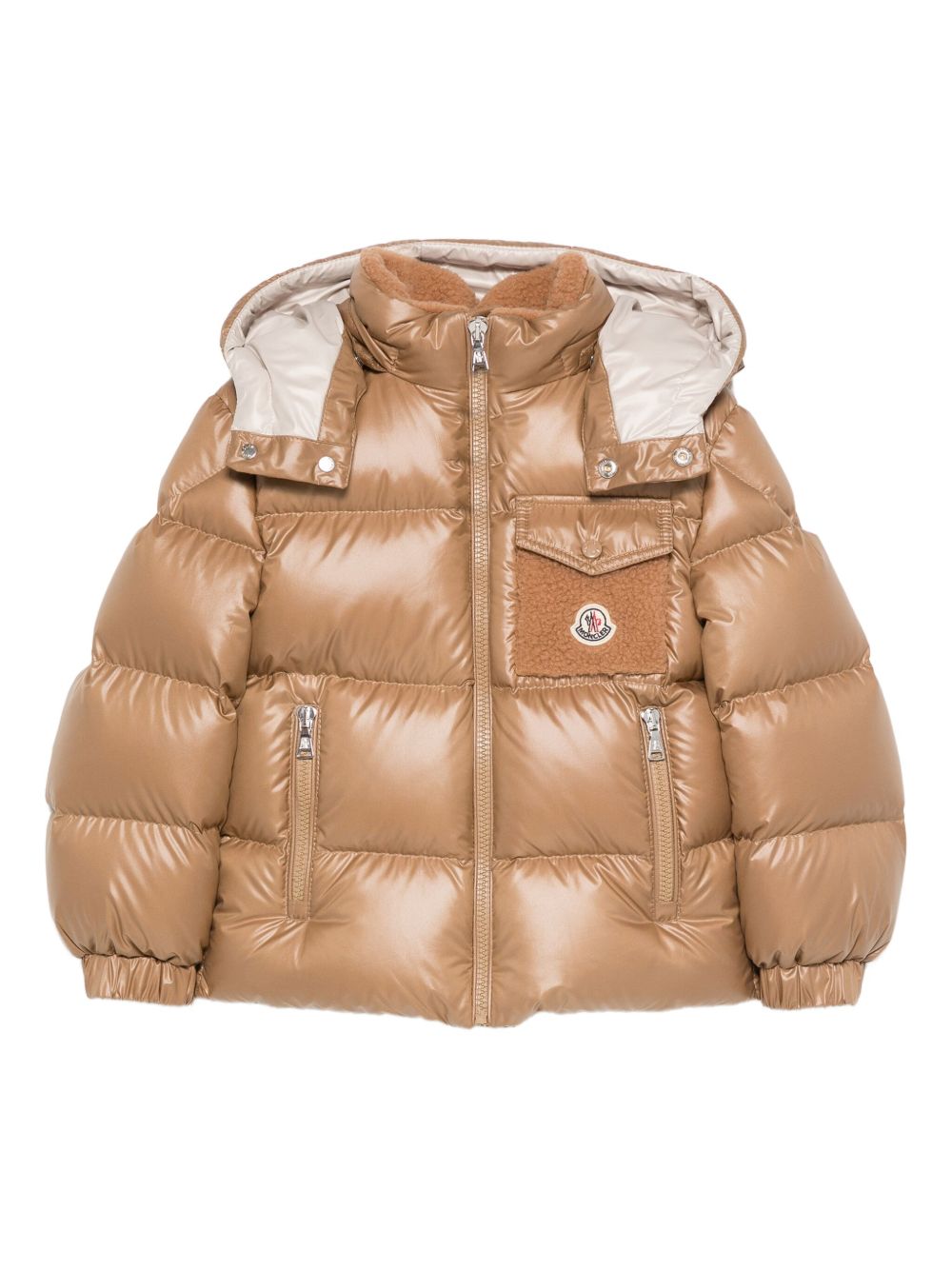 Giubbino Yule per bambino Moncler Kids marrone cammello con design imbottito L29541A00066597YX 236 MONCLER KIDS 