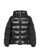 Giubbino Hyoseris per bambino Moncler Kids nero con effetto glossy L29541A00076597YX 999 MONCLER KIDS 