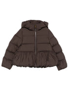 Giubbino per bambina Elizaveta Moncler Enfant marrone con volant L29541A00119597YW 258 MONCLER KIDS 