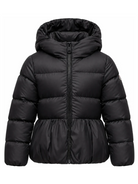 Giubbino Elizaveta per bambina Moncler Kids nero con orlo arricciato L29541A00119597YW 999 MONCLER KIDS 