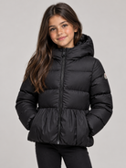 Giubbino Elizaveta per bambina Moncler Kids nero con orlo arricciato L29541A00119597YW 999 MONCLER KIDS 