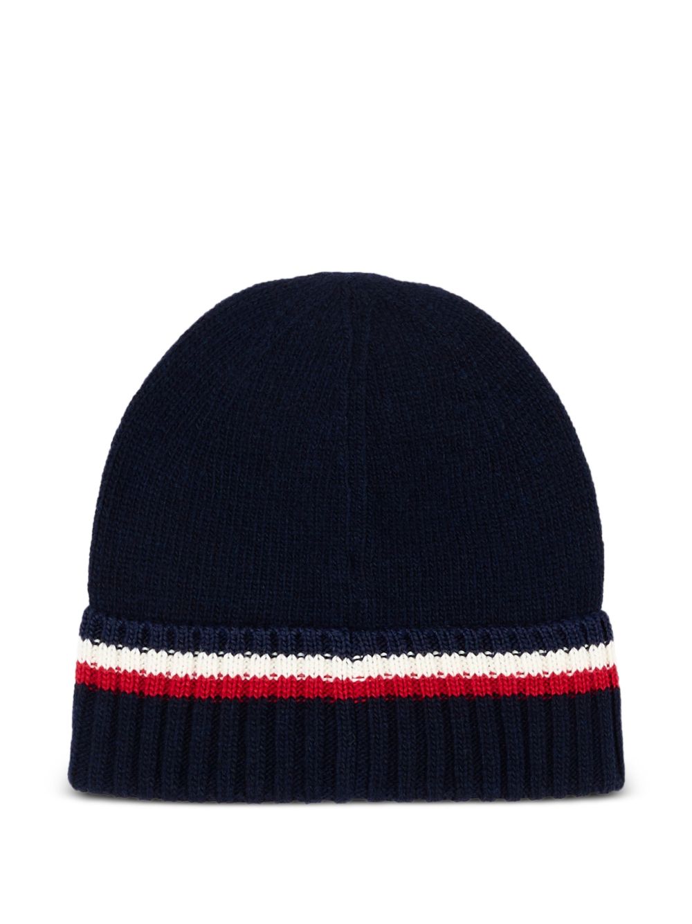 Berretto per bambino Moncler Enfant blu a righe con applicazione L29543B00001M4281 745 MONCLER KIDS 