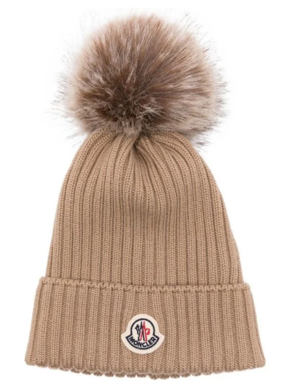 Berretto per bambina Moncler Enfant beige con pompon L29543B00007A9327 231 MONCLER KIDS 