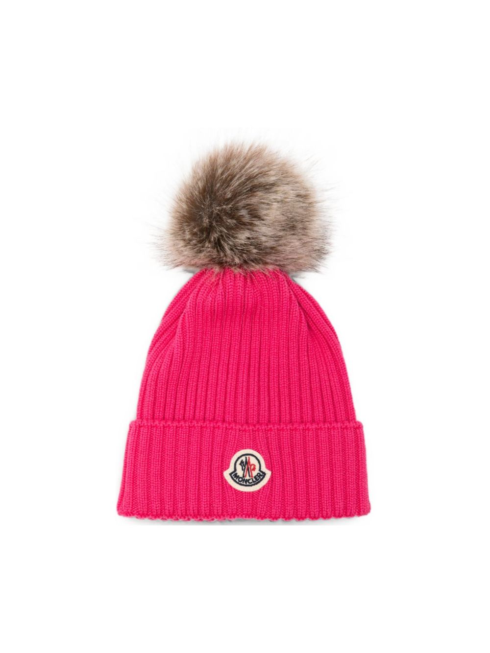 Cappello per bambina Moncler Enfant fucsia con ponpon L29543B00007A9327 N55 MONCLER KIDS 