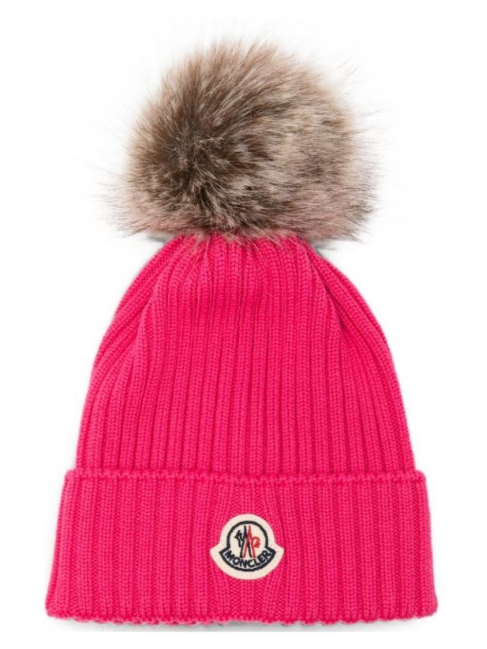 Cappello per bambina Moncler Enfant fucsia con ponpon L29543B00007A9327 N55 MONCLER KIDS 