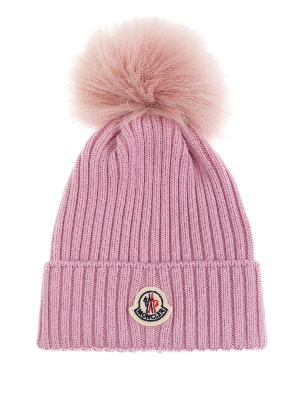 Berretto per bambina Moncler Kids rosa con applicazione pompon L29543B00007M1131 51F MONCLER KIDS 